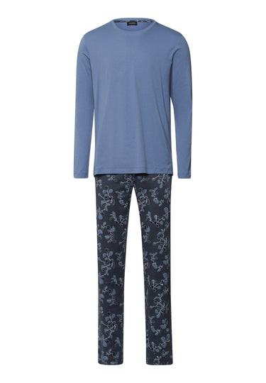 Night And Day Cotton Pajama Set | Aqua Ink Leaves 75111-3025